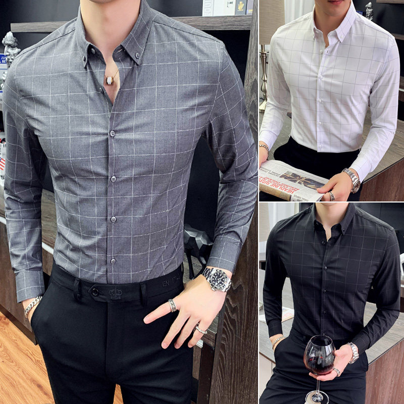 Hong Kong Glue Shirt Men Hanghai Edition Red Summer Business Formal Long-sleeved Shirt Shirt Autumn