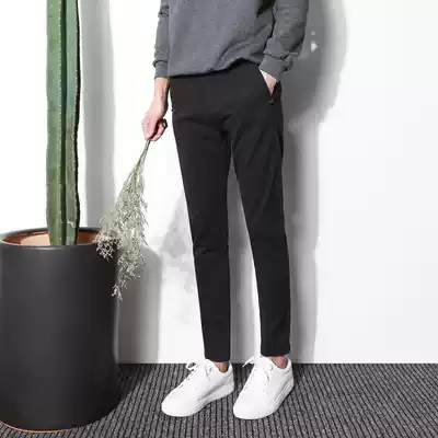 Hong Kong style slim-fit small feet casual pants men's 2021 new Japanese nine-point pants youth Korean version of all-match stretch long pants