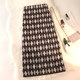 2022 autumn and winter new women's niche wool skirt mid-length high waist slimming straight bag hip knitted plaid skirt