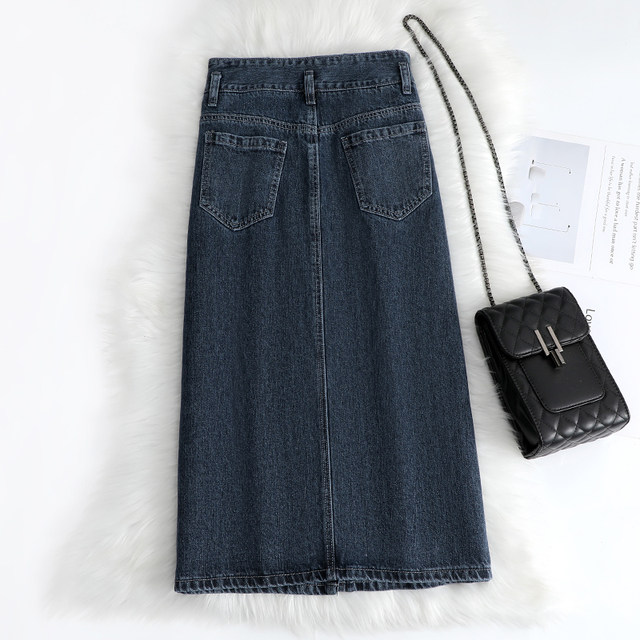 High waist denim skirt skirt spring and summer 2022 new temperament all-match pear-shaped figure girl wear mid-length skirt