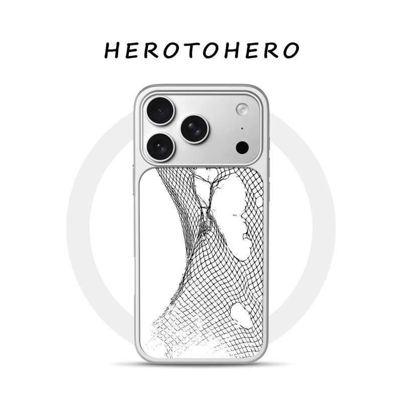 Broken Fishing Net Suitable for iPhone Case 17Promax Magnetic Suction iPhone 16 New Creative 15 Niche High-End 14 Abstract 13 Artistic Unique 12 Quirky Phone Case