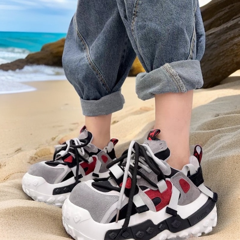 2025 New Autumn Retro Color-Blocking Unisex Thick-Soled Tire Shoes Versatile Ins-Style Soft-Soled Trendy Dad Shoes