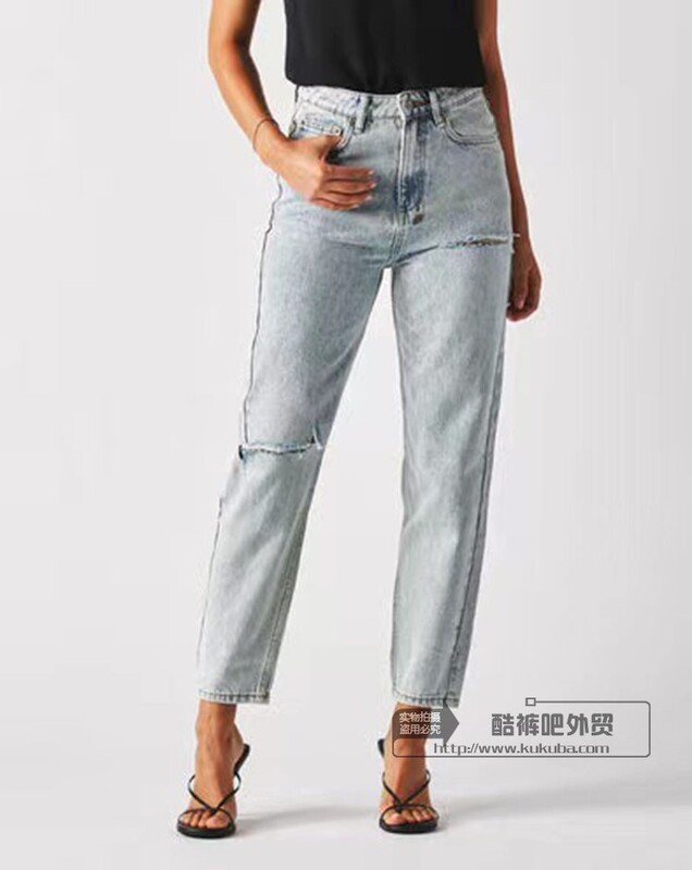 Australian Ksubi Original Japanese Fabric Light Blue Tapered Leg Celebrity Style Slim Straight-Leg Jeans