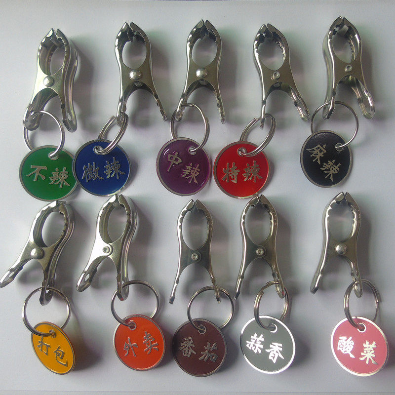 Spicy scalding number plate clips aluminium alloy flavors digital numbered cards Snack Risers Metal Handtags