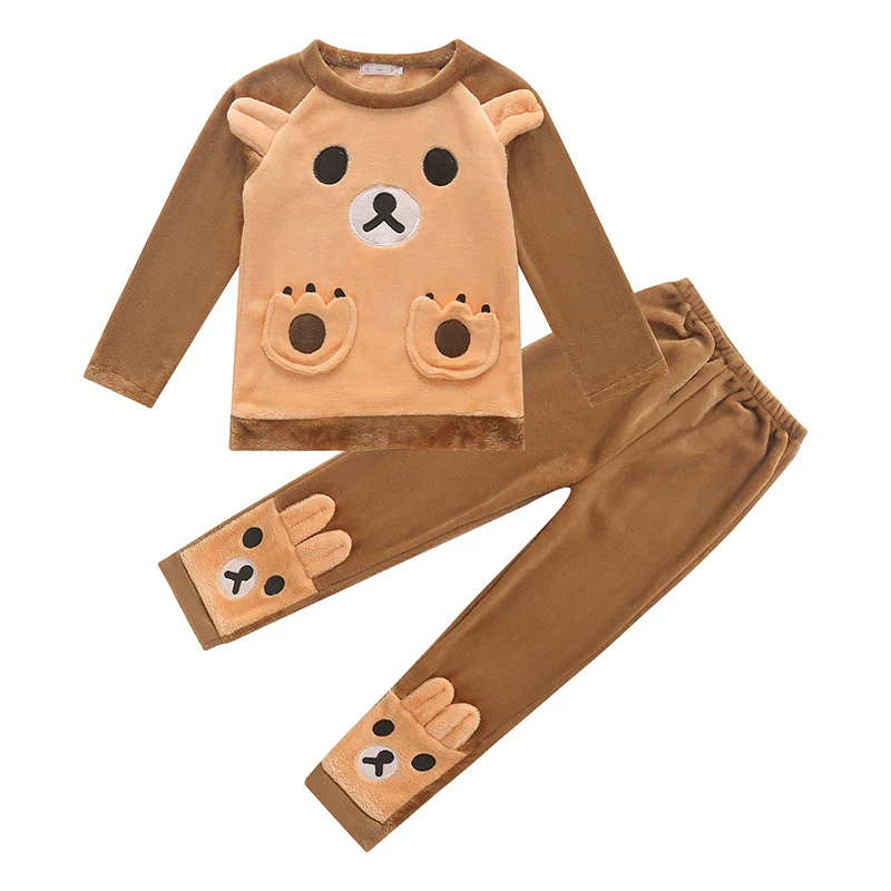 Демисезонный детский фланелевый пижама для мальчиков, коралловый бархатный комбинезон, для подростков, увеличенная толщина