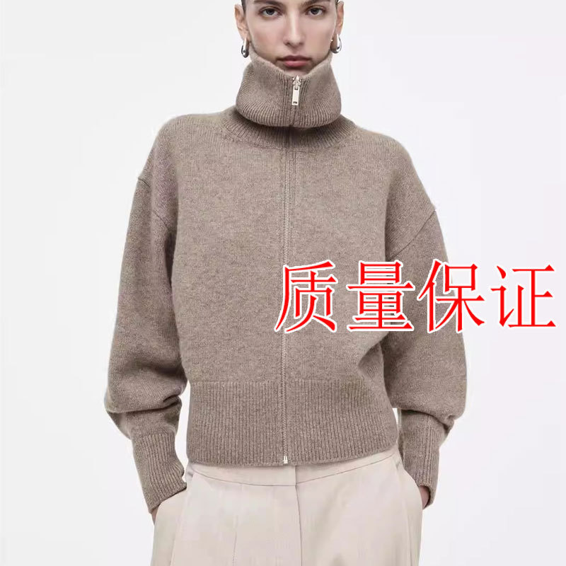 Original~Cos Style~ Women's Waist-Cinching Knit Sweater Bomber Jacket Sweater Short Coat 2025 Winter New Product