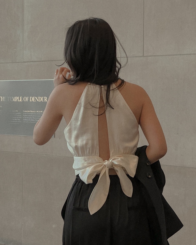 Foreign Trade Silk Sleeveless Backless Top