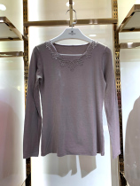 Thin guest lace round neck ladies thin punk land double-sided polished thermal underwear autumn pants set BK82126