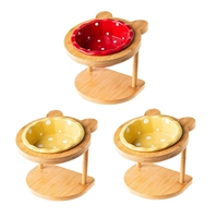 Две желтые+красные точечные чаши имеют одиночные бамбуковые подставки