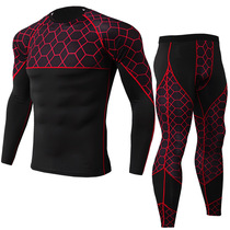 Mens PRO tight fitness exercise training suit Stretch quick-drying suit Long-sleeved trousers