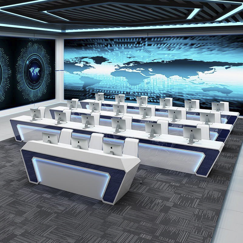 Baking paint security monitoring station custom command center dispatching desk executive conference table multimedia work table and chairs