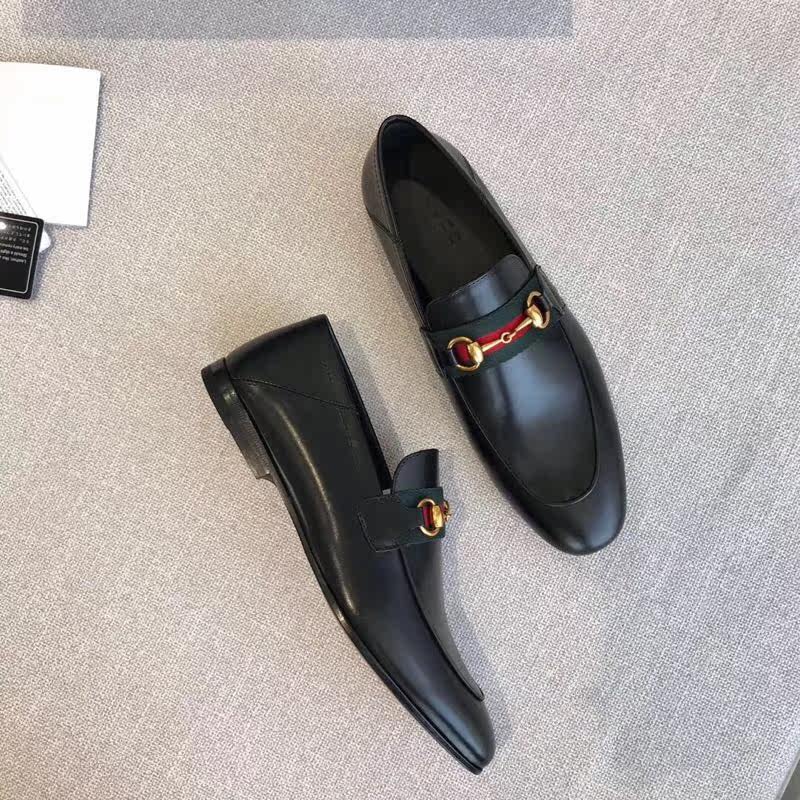 2022 Spring casual leather shoes men Inlenma title buckle One foot pedal and Lefoe Shoe head layer of cow leather