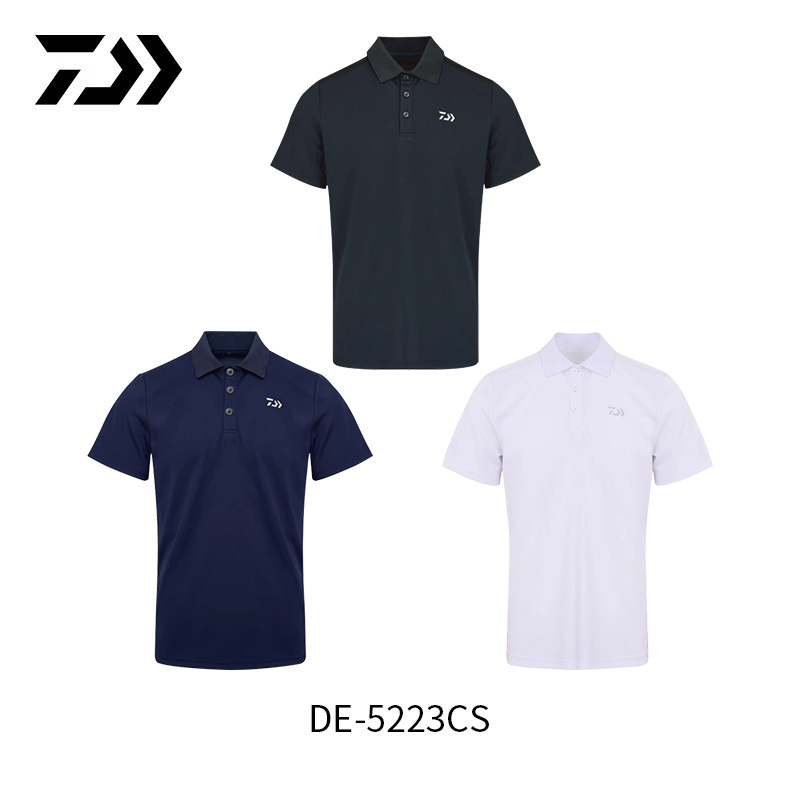Dayiwa De-5223Cs Sun Protection Stand-Up Collar Polo Shirt Short-Sleeved Top Men's Lapel T-Shirt Breathable Quick-Drying Summer
