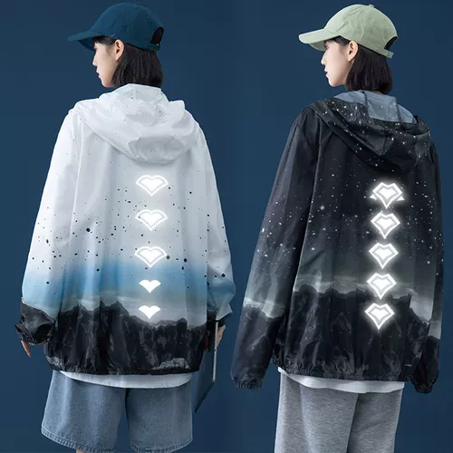 Светоотражающая легкая и тонкая куртка, одежда для защиты от солнца подходит для мужчин и женщин для школьников, дорожный дышащий осенний лонгслив