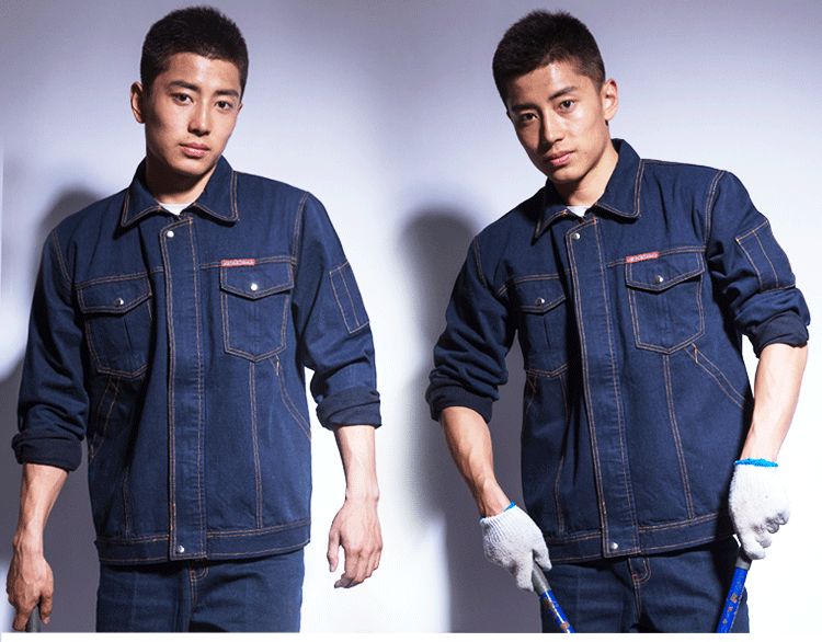Quần yếm nam phù hợp với quần áo cotton nam hàn denim quần áo bảo hộ chống co giãn quần áo denim mặc đồng phục công nhân quần giữ nhiệt