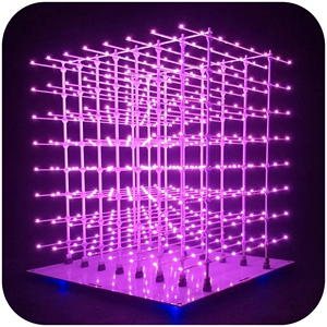 Розовый 3D8 световой куб DIY Kit Creative Art Lamp Ornament 8X8X8 Микроконтроллер Электронные производственные детали