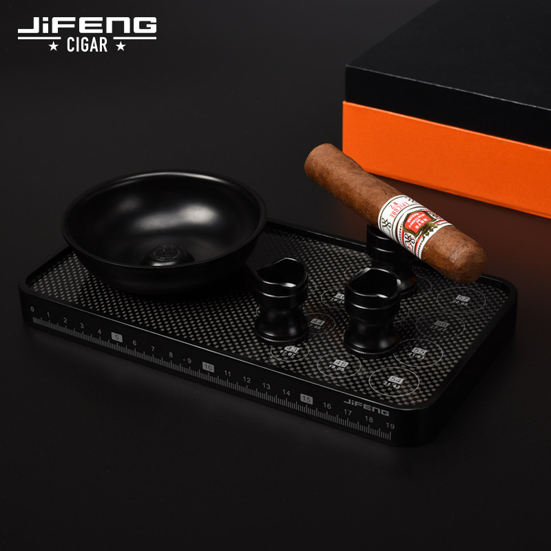 JIFENG monsoon magnetic measurement opening detachable cigarette holder outdoor pure copper multi-functional tray cigar ashtray