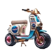 ນຳເຂົ້າ Honda retro turtle 50c water-cooled fuel-mobility sheep Fuxi Qiaoge 125 pedal off-road motorcycle