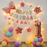 Украшение на день рождения, макет сцены, воздушные шары, годовалая девочка, дети, товары для счастливой вечеринки, Интернет, знаменитости, фон, стена