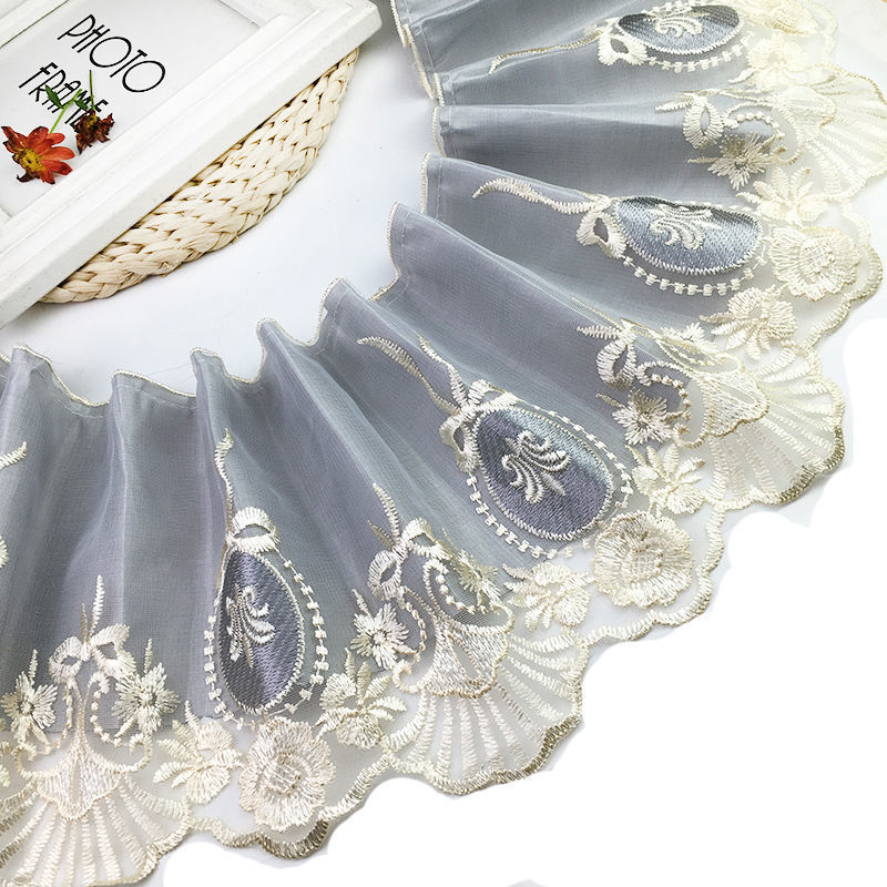Extra Wide 20cm Double-Layer Lined Sofa Lace Wide Edge Curtain Splicing Edge Sofa Cushion Pillow Decorative Accessories