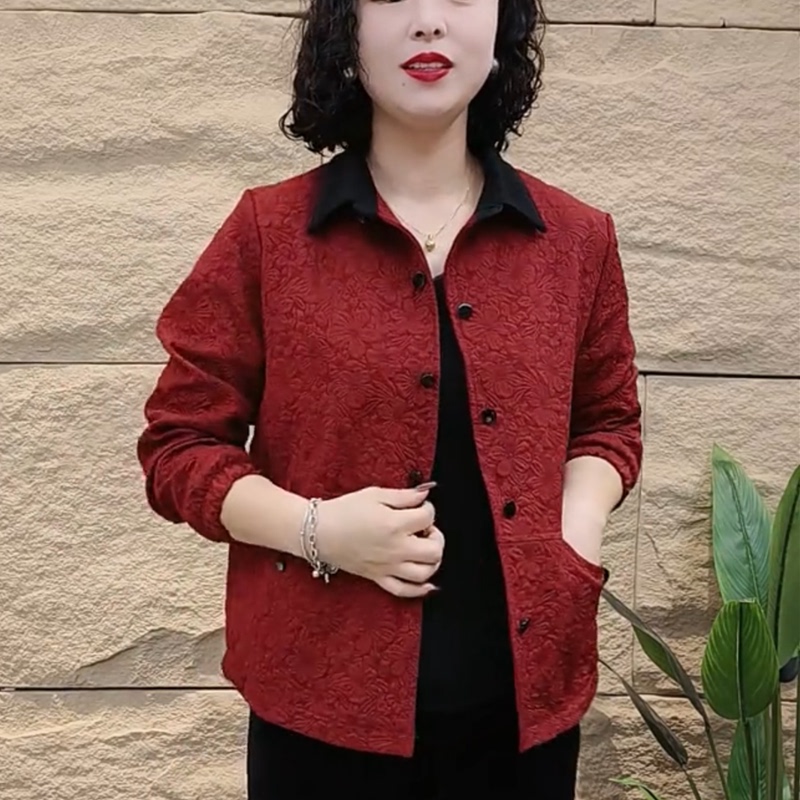 2026 New Three-Dimensional Floral Jacket for Middle-Aged and Elderly People, Spring and Autumn Lapel Jacket, Mother's Spring Fashion Jacket Top