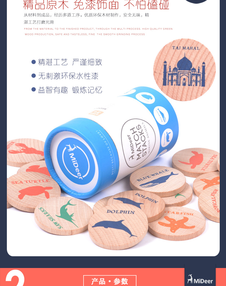 Mideer Deer Ghép đôi Bộ nhớ Cờ vua Nuôi dạy con Câu đố Trò chơi Ghép đôi Đồ chơi học tập sớm - Trò chơi cờ vua / máy tính để bàn cho trẻ em trò chơi em bé