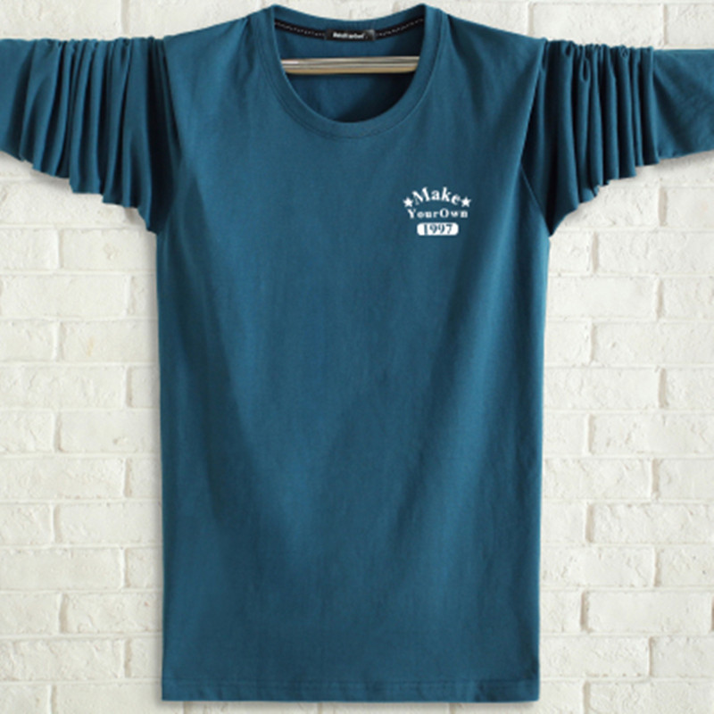 Áo thun dài tay nam XL trung niên cotton rộng rãi quần áo mùa thu béo béo 6XL áo thể thao đáy shirt versace