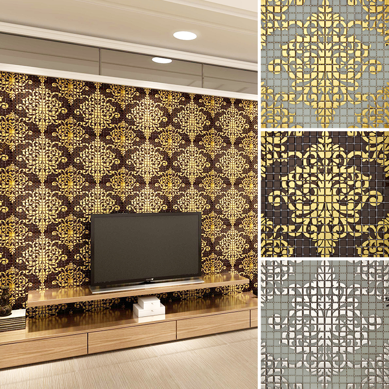 Glass European Mosaic TV Background Wall Living Room KTV Bar Puzzle Carved Puzzle Decorated Pocklace Tile