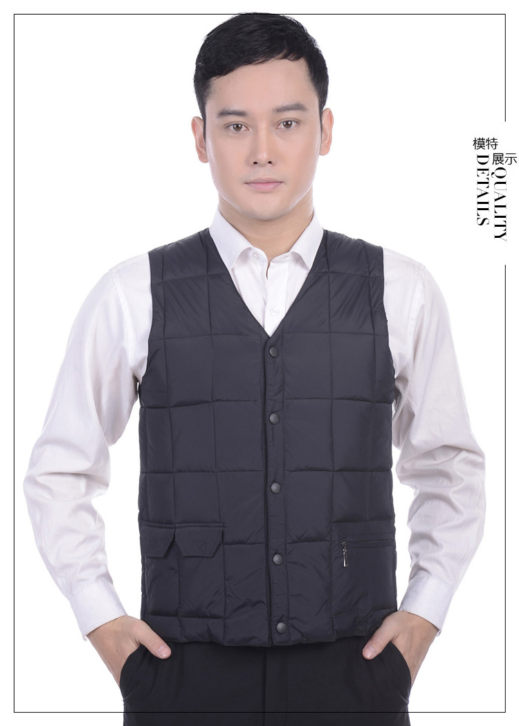 Áo vest cotton mùa thu và mùa đông nam trung niên cotton xuống vai áo vest cotton ấm áp mặc bố dày các loại áo ba lỗ nam