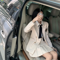 OKMA jk uniform college style suit British style suit female autumn loose temperament girl pleated skirt two-piece suit