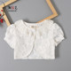 New short-sleeved girls' shawl summer white dress