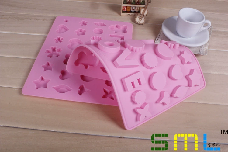 Silicone khuôn DIY handmade công cụ sô cô la đá viên đá khối lập phương TÌNH YÊU tình yêu hình trái tim sao tròn mài mòn