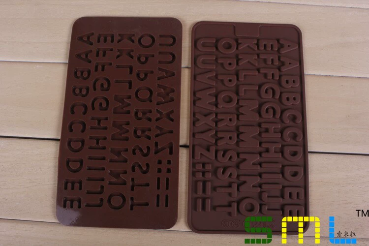Tự làm khuôn sô cô la silicone rắn nhiệt độ cao siêu dễ thương bảng chữ cái tiếng Anh khuôn kem silicon