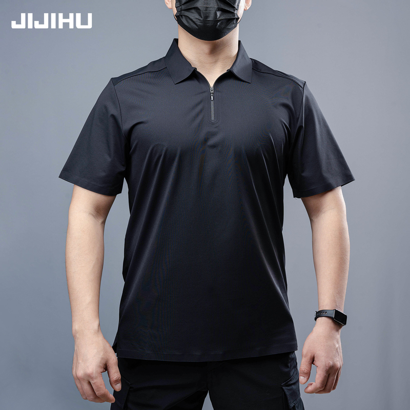 Jijihu Quick-Drying Lapel T-Shirt Tactical Training Short-Sleeved Instructor Uniform Physical Fitness Top Moisture-Absorbent and Breathable Summer Half-Sleeve