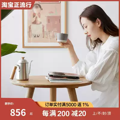 Seats are made of solid wood round small bar table and chair Bar high-legged table Oak living room household simple balcony window table