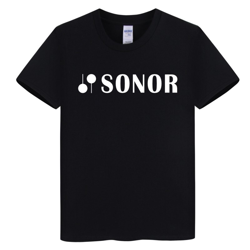 Sonor Drum Set Enthusiasts American Version Loose Round Neck Short-Sleeved Pure Cotton T-Shirt Performance Clothing Unisex