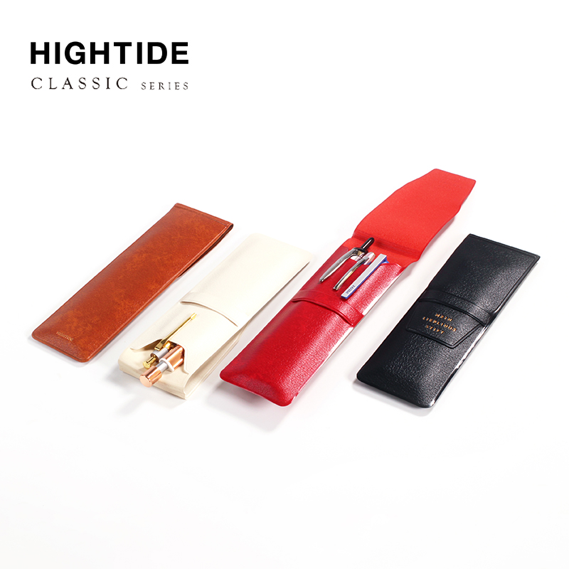 Japan HIGHTIDE classic series thin PVC imitation leather flap creative stationery storage and finishing pen bag