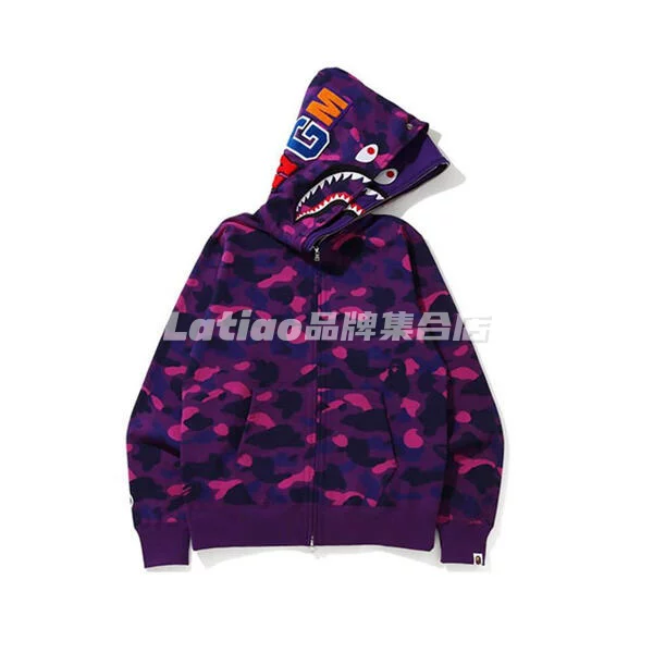 Spot BAPE ABC CAMO SHARK Newjeans в том же стиле 25 новая камуфляжная акула толстовка куртка