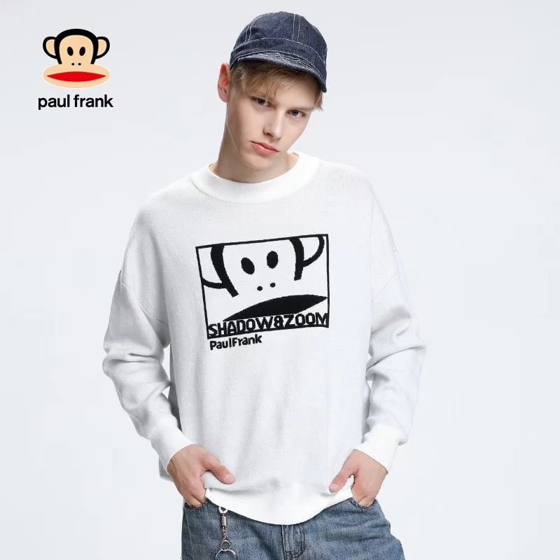 Paul Frank / khỉ miệng lớn mùa thu và mùa đông 2020 áo len mới của nam giới xu hướng rộng rãi áo len cổ tròn - Áo len thể thao / dòng may