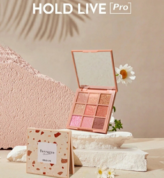 HOLD LIVE terrazzo eye shadow plate milk coffee crushed ice milk coffee rose fresh milk taro gold foil peach nine color plate - Taobao