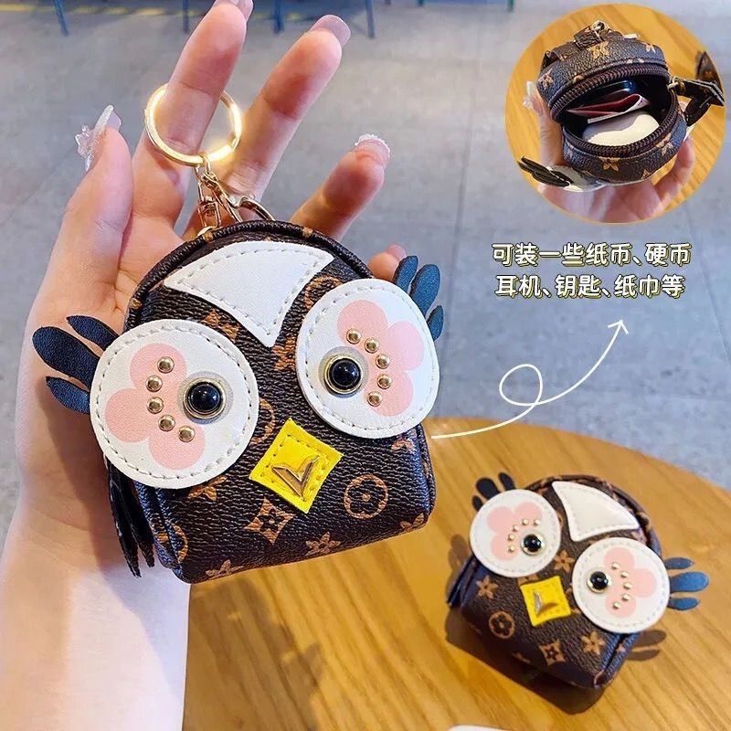 Coin Purse Angry Owl Small Cute Girly Heart ins Small Bag Keychain Integrated Zipper Coin Purse