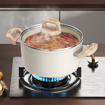 Maifan Stone Soup Pot Hot Pot Thickened for Gas Stove and Induction Cooker, New Model with Double Handles, Suitable for Home Use, Non-Stick Pot for Stewing Meat and Cooking Noodles