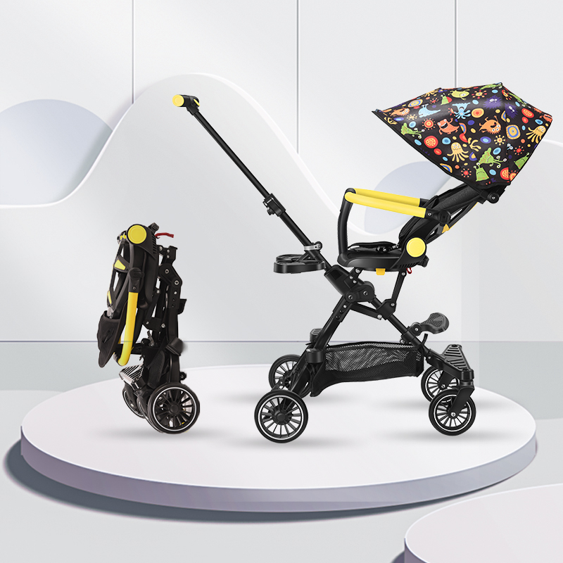 The Eva Theva Deity of the Divine Instrumental Baby Cart baby cart One-key-folding baby High Landscape can sit and sleep in a two-way cart