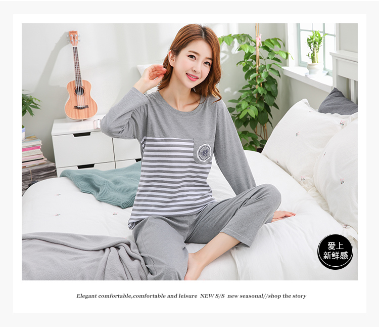 Đồ ngủ nữ mùa xuân và mùa thu cotton dài tay quần dài phần cotton nữ dễ thương cỡ lớn mùa đông có thể mặc bên ngoài quần áo phù hợp bộ ngủ