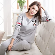 Đặc biệt hàng ngày đồ ngủ mùa xuân và mùa thu nữ dễ thương phim hoạt hình dài tay cotton XL phiên bản Hàn Quốc của bộ đồ dịch vụ gia đình