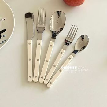 简约餐具套装刀叉奶油风牛排西餐刀叉套装不锈钢刀叉勺
