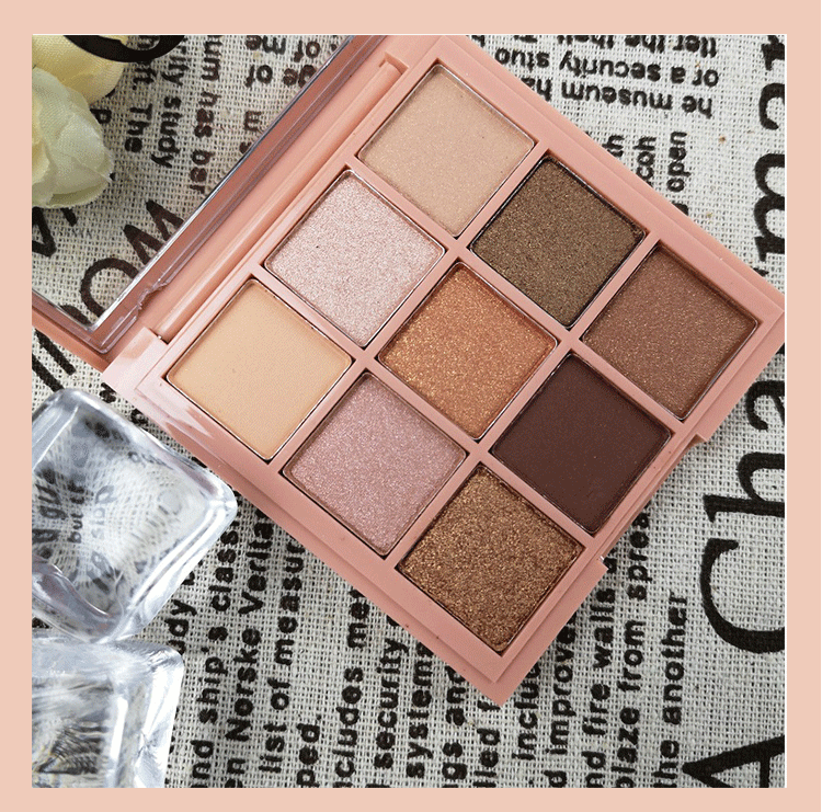 Ins super fire 9 màu bóng mắt đĩa cô gái lưới màu đỏ mờ tương đương màu đất màu nude người mới bắt đầu ngọc trai bóng mắt tự nhiên —