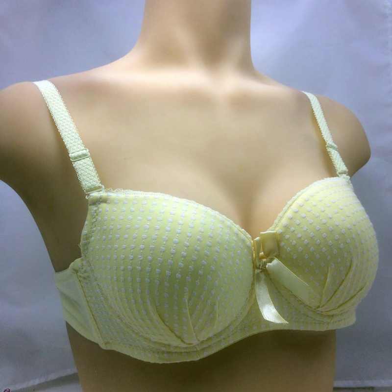 Cô gái áo ngực mỏng mẫu cốc có vòng thép tập hợp đồ lót ba ngực toàn cotton thoáng khí trường trung học quan lot nu dang dui