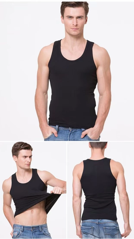 Vest nam Modal XL cotton Kiểu dáng thể thao bó sát bó sát phần mỏng chạm đáy áo mùa hè - Áo vest cotton ao ghi le
