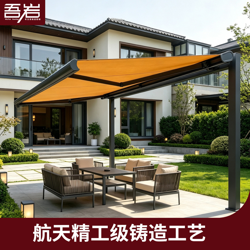 Electric Retractable Awning for Villas, Non-Contravening Building Regulations, Canopy for Rooftop, Home Balcony, Carport, Outdoor Terrace, Courtyard Electric Retractable Awning for Villas, Non-Contravening Building Regulations, Canopy for Rooftop, Home Balcony, Carport, Outdoor Terrace, Courtyard